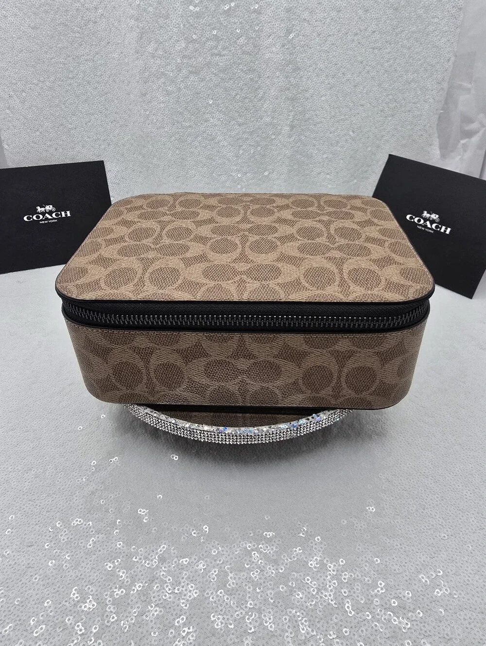 Coach Tech Organizer In Colorblock Signature Canvas Secure Zip Around